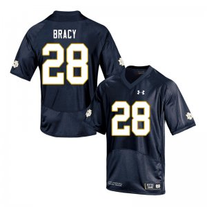 Notre Dame Fighting Irish Men's TaRiq Bracy #28 Navy Under Armour Authentic Stitched College NCAA Football Jersey HUO3699WB